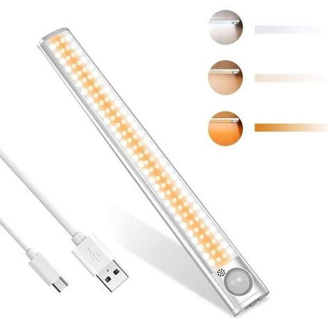 Veilleuse LED Rechargeable USB Détecteur de Mouvement 4 Modes Éclairage Portable (1/4)