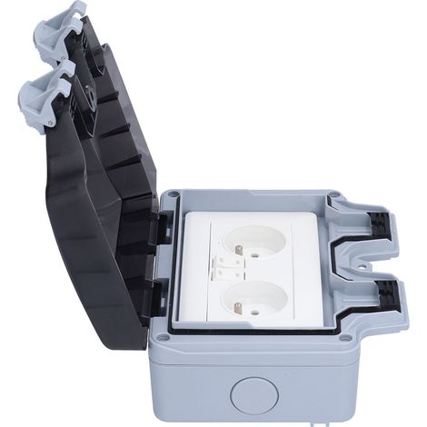 Prise extérieure étanche conforme à la norme française, à deux trous, avec interrupteur, accessoire d'alimentation 250 V 16 A.