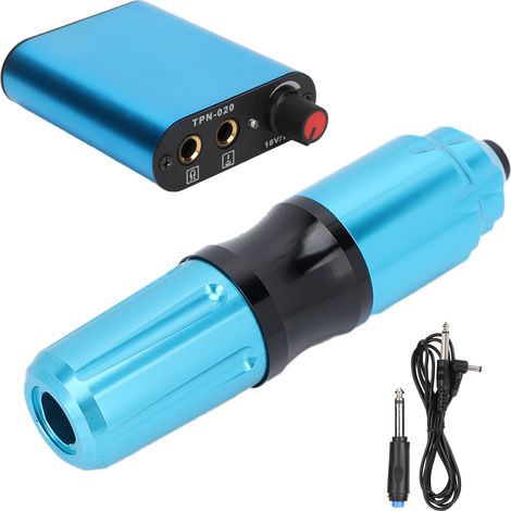 Kit de machine à tatouer professionnelle, stylo à tatouer, pour débutants et artistes confirmés (prise bleue 90-265 V, prise européenne). (1/5)