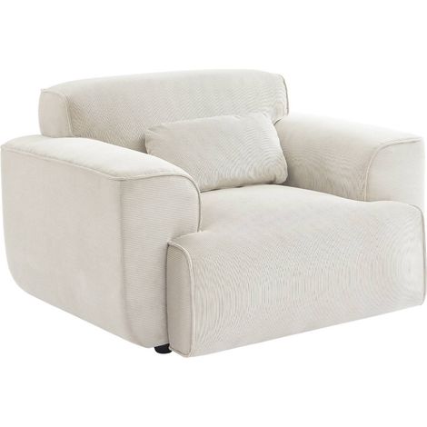 sweeek - Sessel mit Cordbezug, Cord, Creme