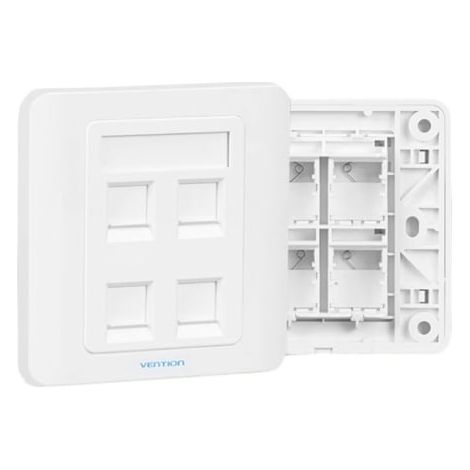 Placa de Pared Tipo 86 Vention IFFW0/ 4 Puertos RJ45