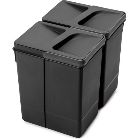 Küchenzubehör emuca recycle 2 Behälter 7 Liter schwarz