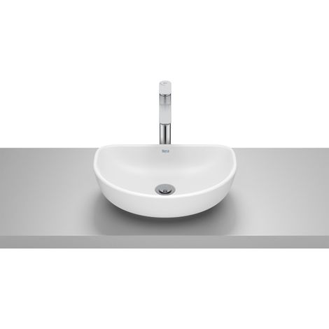 Vasque à poser demi-ronde Optica - sans trop plein - 450x300mm - Blanc mat - Roca (1/2)