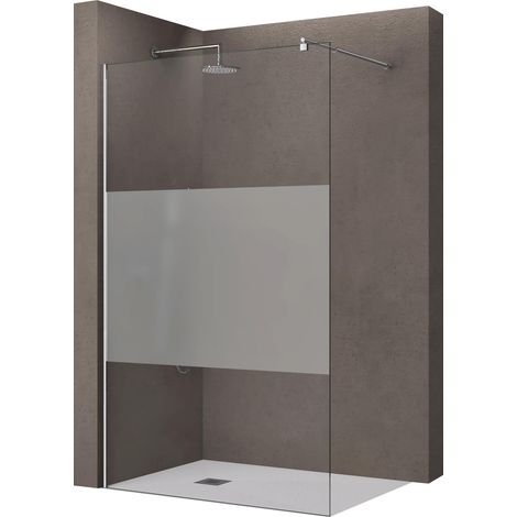 doporro Luxus Duschwand Duschabtrennung Bremen2MS 60x200 Walk-In Dusche mit Stabilisator aus Echtglas 10mm ESG-Sicherheitsglas Klarglas inkl. Nanobeschichtung (1/5)