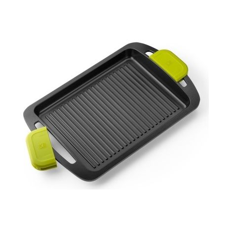 Plancha Grill Con Rayas Aluminio Fundido Foodie 40 Cm Inducc