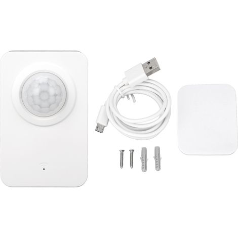 Capteur de mouvement WiFi, surveillance à distance, Angle de détection de 128 °, détecteur intelligent alimenté par USB et batterie pour la sécurité de la maison (1/5)