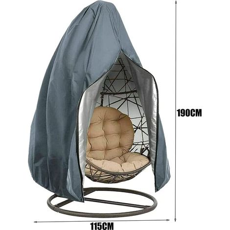 Housse anti-poussière pour balançoire en tissu Oxford 210D - Gris - 1 place, 115 x 190 cm (1/5)
