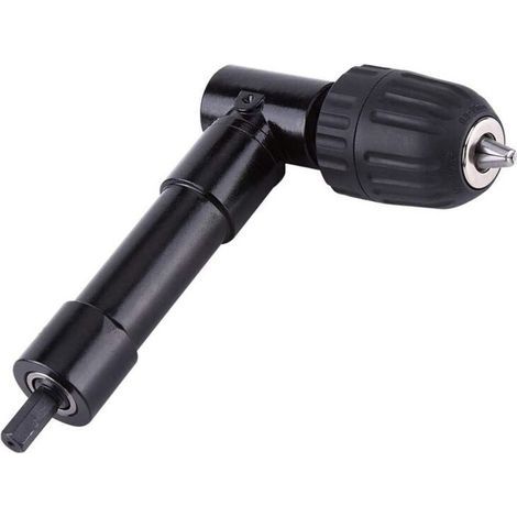 Mandrin à angle droit 90° autoserrant – Adaptateur de perceuse pour espaces confinés – Capacité de serrage 0,8 à 10 mm – Tige hexagonale 8 mm (1/5)