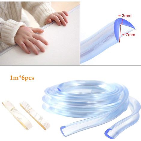 MINKUROW Kantenschutz, Eckenschutz, für Baby-Kinderschutz, transparenter Tischkantenschutz mit 1 Rolle doppelseitigem Klebeband, extra breit, dicker, 6 x 1 m (20 Fuß) (1/4)