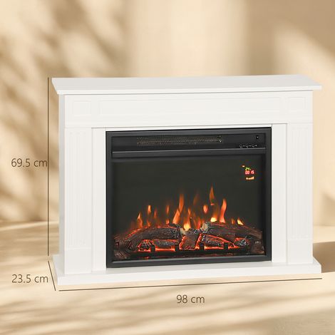 Cuisinière électrique avec 5 niveaux de réglage de l'intensité de la flamme, télécommande et minuterie incluses, 98 x 23,5 x 69,5 cm, noir et blanc. (1/5)