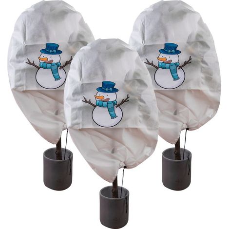 3 PCS Plantes Housse D'hivernage Housse de Protection,Protège bonhomme de neige de Noël, 80x110cm (1/5)