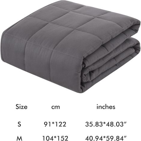 Gewichtsdecke für Erwachsene und Kinder, entwickelt zur Linderung von Schlafstörungen und zur Stressreduktion. Füllung: Dunkelgrau, 91 x 122 cm, 2,3 kg. (1/5)