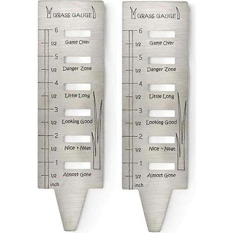 Jauges à gazon en acier inoxydable, jauges de jardinage pour gazon, lot de 2, idéales comme cadeaux. (1/5)