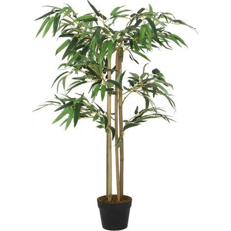 Bambou artificiel, 380 feuilles, 80 cm de long, vert (1/5)