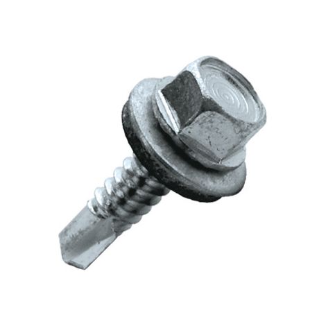 Vis Autoperceuses Acier Zingue Blanc + Rondelle EPDM D.4,8x25mm - Capacite 16mm - Boite de 250 - Bardage et Couverture (1/3)
