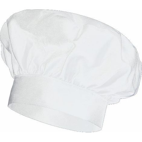 Gorro de cocinero estilo francés con frunces VELILLA Serie VAINILLA Blanco