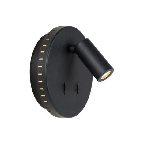 Applique Lucide Bentjer LED 6W 3000K nera con interruttore