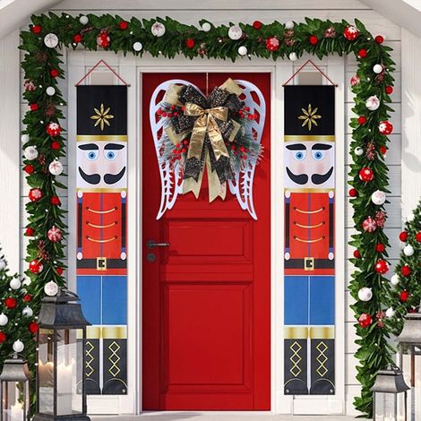 Guirlande Angelique - Couronne De Noël Avec Nœud Décoratif Pour Porte Et Intérieur - Décoration Festive Pour Sapin Et Cheminée - 1 Pièce (1/5)