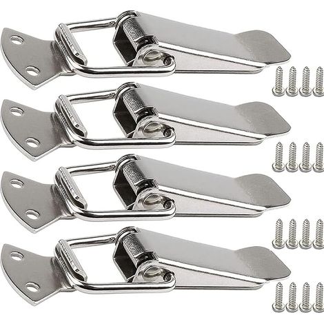 Fermoir de tension en acier inoxydable avec vis fermoir à levier de 56 mm loquet à ressort à bascule clip de serrage fermeture de boîte capuchon de verrouillage pour boîte à outils (1/5)