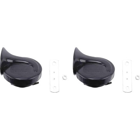 Lot de 2 klaxons électriques universels 12V 300DB étanches en forme d'escargot, son puissant et rauque, pour voiture, moto, camion, bateau (1/5)