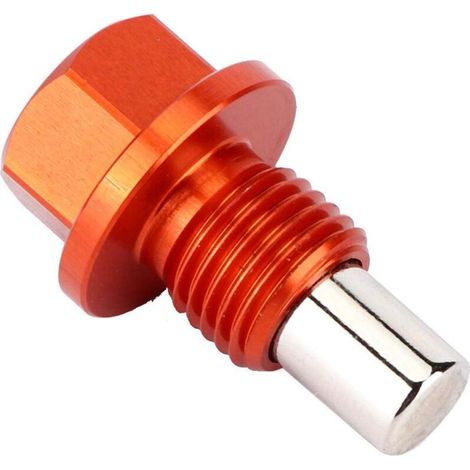 Oil pan screw, anti-theft drain plug universal metal anodized magnetic engine oil pan nut with rubber ring (M12 x 1.5)