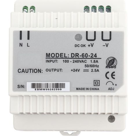 DR-60-24 Alimentation à découpage CA/CC à sortie unique 24 V sur rail DIN 60 W (1/5)
