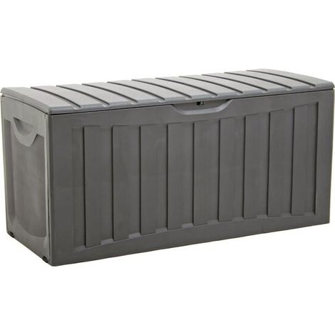 Boîte de rangement noire, dimensions 118x53x57 cm, en polypropylène. (1/5)