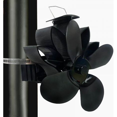Ventilateur sans alimentation - Ventilateur de cheminée pour poêles à bois - Ventilateur de poêle pour une distribution d'air optimale (4 pales) (1/5)