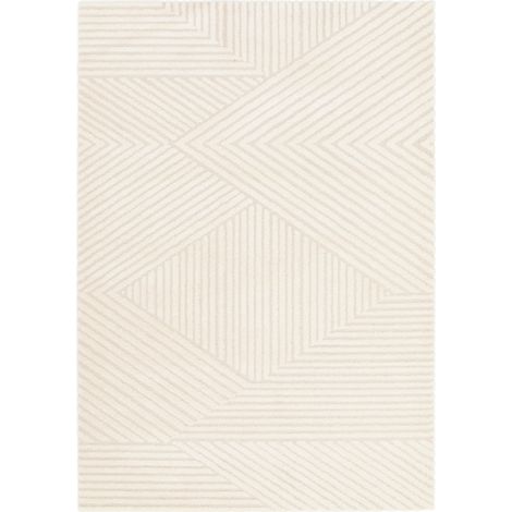 Bobochic – Tapis poils ras OLIVIER rectangle 120x170 cm – 60% polypropylène, 40% polyester – Épaisseur 1,4 cm – Motif abstrait moderne (1/5)