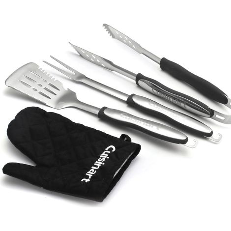 Set di 3 utensili per grigliare + guanto - nero - CGS134BLEU - Cuisinart