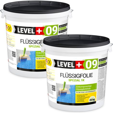 LEVEL+ Flüssigfolie Abdichtung Dichtfolie Flexibel L+09 - 50KG