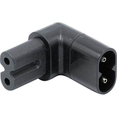 Adaptador dexlan iec c8 to iec c7 angular 2,5 A 250 V (1/2)