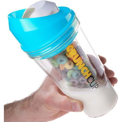 Vaso de cereal portátil - Mantiene el cereal crujiente, apto para lavavajillas - Plástico sin BPA - Almuerzo para llevar/en casa - Para niños y adultos (1/4)