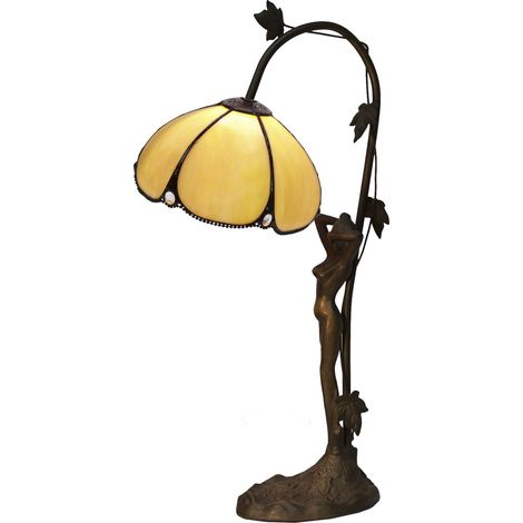 Lampe de table Tiffany pied de figurine série Virginia D-20cm lumière directe