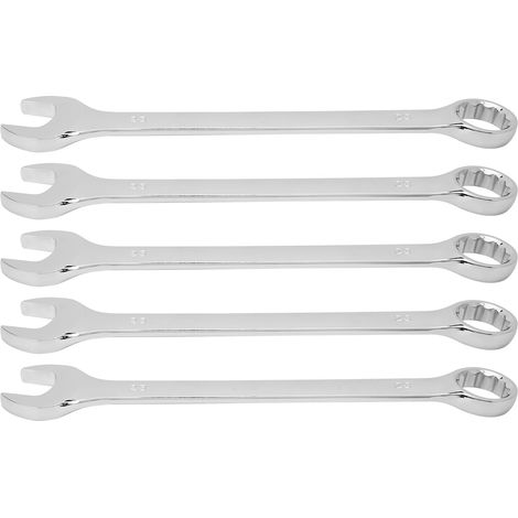 Jeu de 5 clés mixtes à cliquet, à fourche, outil manuel industriel de 23 mm