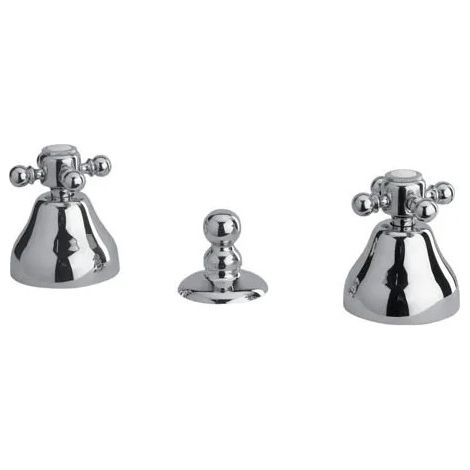 Coppia di rubinetti per bidet con scarico pop-up e cavo di estrazione TIFFANY cromo