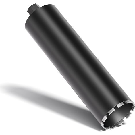 Wiltec Foret diamant pour Carotteuse Ø 132 mm – Haut rendement – 1¼ UNC – Longueur 450 mm – Métal fritté – Forage à humide – Chantier Carrelage Béton – Trépan Couronne Diamant