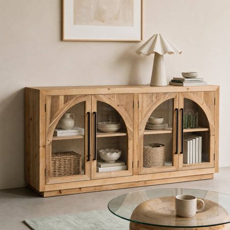 Buffet vitré en bois recyclé Sigrid (1/5)
