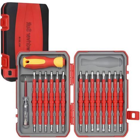 Jeu de tournevis isolés pour électriciens – Poignée ergonomique, embouts aimantés, durable pour les travaux électriques, tournevis (1/5)