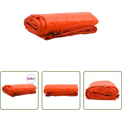 vidaXL Canvas Plane - Plane 650g / m² Orange 6 x 8 m Canvas mit PVC-Beschichtung (1/5)
