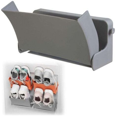 Foldable Wall Shoe Rack Shelves - Shoe Storage 22.5 10.5 6.5 cm Foldable Wall Mounted Shoe Rack for Wall Shelf, No Drilling, Hallway and Hallway Hanger, Save Space, Gray, 1 Piece (1/4)