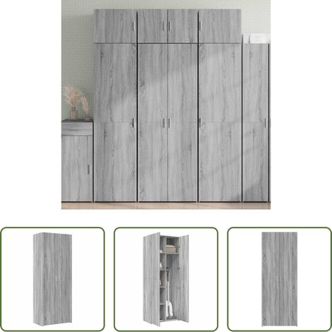 Buffet élégant - Buffet haut sonoma gris 70x42,5x185 cm bois d'ingénierie (1/5)