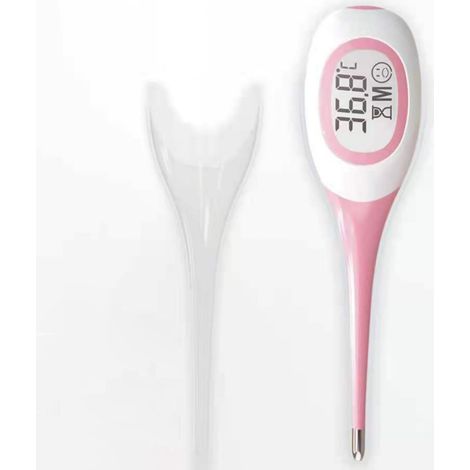 Thermomètre Numérique à Lecture Rapide, Embout Flexible pour Mesure Buccale, Rectale et Axillaire de Haute Précision, Rose (1/5)