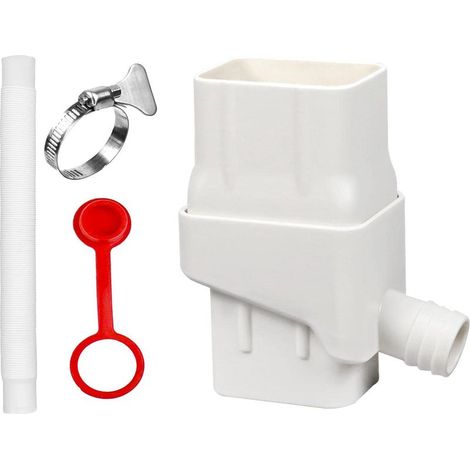 Récupérateur d'eau de pluie, raccord pour récupérateur d'eau de pluie, kit de récupération d'eau de pluie blanc (1/3)