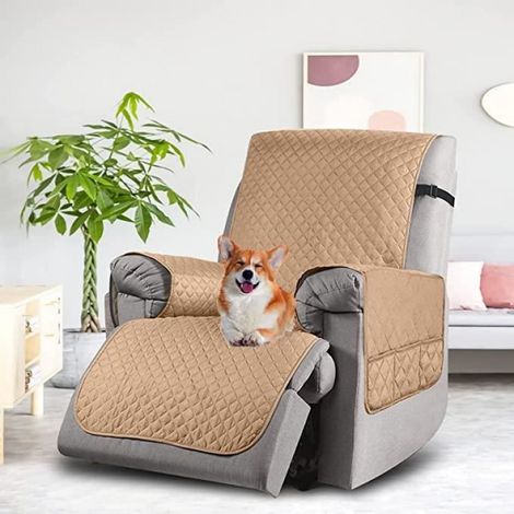 Housse pour Fauteuil inclinable matelassée, 1 Housse pour Fauteuil Universel Housse pour canapé / S - Kaki (1/4)