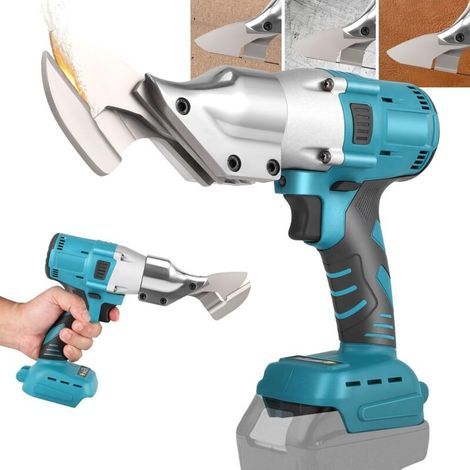 Ciseaux électriques sans fil compatibles avec batterie Makita18V,ciseaux électriques en métal avec tête rotative à 360°,épaisseur de cisaillement max.2mm pour feuille,tapis,cuir,métal,sans batterie (1/5)