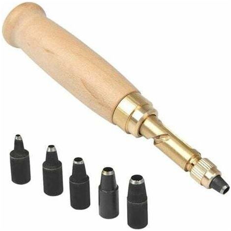 Cookie Cutter Automatic Leather Punch Tool, Leather Punch Tool Sewing Automatic Punch Belt Puncher with Striking Head 1.5/2/2.5/3/3.5/4mm Bits (1/4)