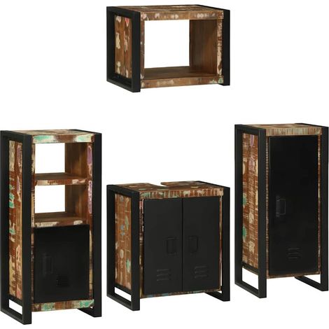 Maison Exclusive - Badezimmermöbel-Set mit Regal 4 pcs Mehrfarbig