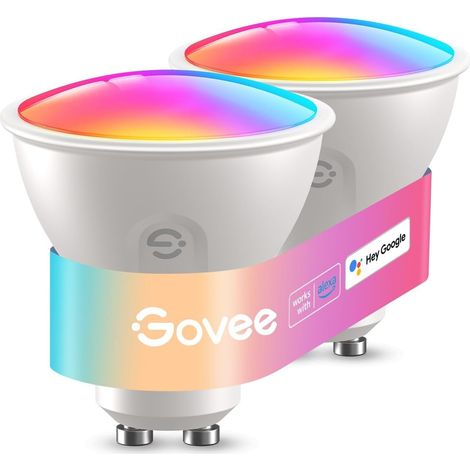 Ampoule Connectée WiFi, Ampoule LED GU10 RGBWW Fonctionne avec Matter, Alexa et Google Home, Lampe GU10 Intelligente 400LM Dimmable, 16 Millions de Couleurs, Synchronisation de Musique, 2 Pack (1/5)