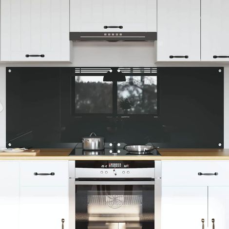 Küchenrückwand 2 pcs Dunkelgrau 80 x 60 cm Gehärtetes Glas (1/5)